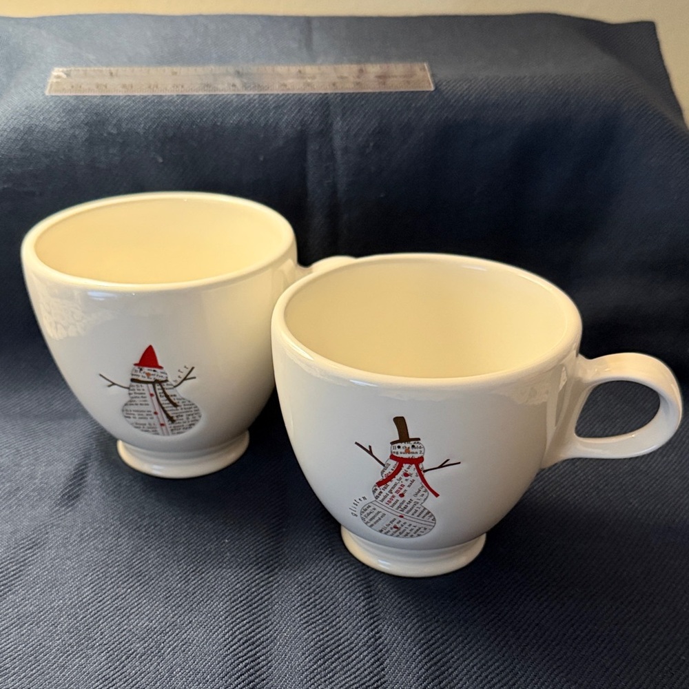 DWS/MWS Snowman, mugs with raised detail.